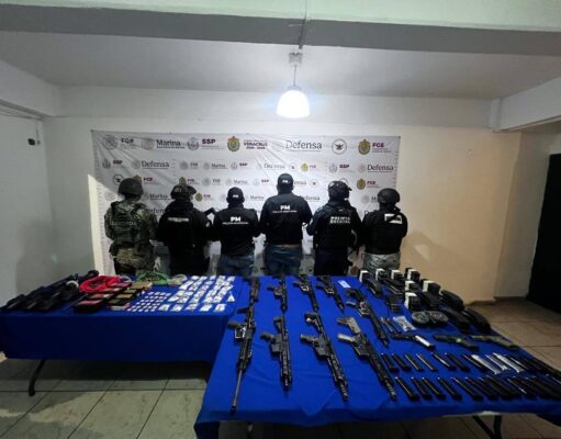 Localizan arsenal en domicilio de Puerto Esmeralda