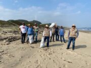 Recogen plástico, vidrio y cartón en playa de Ángel R. Cabada